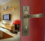 著名品牌普鑫简欧式门锁双舌门锁中式仿古房门锁HZ8122青古铜