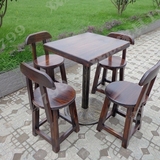 钢架桌 酒吧桌椅 实木餐桌 餐椅 户外 炭化桌椅 庭院咖啡厅防腐木