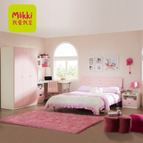我爱我家儿童家具板式儿童床粉色公主梦幻女孩儿童套房