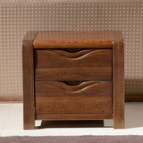 纯胡桃木床头柜 实木床头柜现代 简约床边柜 储物柜实木家具