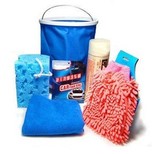 毛巾水桶海绵鹿皮巾汽车清洁工具洗车用品清洗用品套装六件