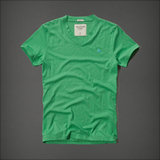 AF绿色短袖T恤男纯棉打底衫夏美国代购Abercrombie Fitch正品现货