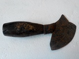 古玩杂项 收藏民国老皮匠刀 阉割刀老铁匠打造斧头造型铁器刀子