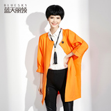 蓝天丽领2016夏季新款女装韩版外套女中长款七分袖休闲薄风衣