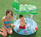 正品INTEX海龟造型儿童遮阳球池宝宝卡通游泳水池婴儿充气游戏屋