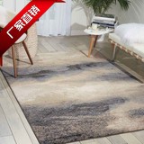 欧美式日韩式抽象水墨画卧室客厅茶几长方形浅颜色化纤地毯恒裕