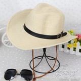 韩版男女士夏天沙滩大沿遮阳帽子 夏 潮太阳帽钓鱼帽草帽沙滩帽