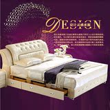 皮床真皮床1.8米双人床婚床软床 软包床小户型床皮艺床简约