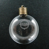 33mm 透明 平圆 玻璃罩 空心玻璃球DIY (玻璃罩+配件 ）1810405