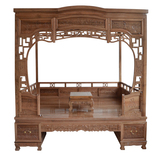 中式雕花双人床架子床拔步床明清仿古典核桃实木卧室家具定制订做