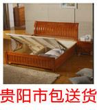 实木床1.8米双人床1.5中式实木床橡木床1.2现代简约储物床高箱床