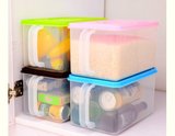 塑料收纳盒有盖子放零食水果装米冰箱食物保鲜储物厨房密封罐透明