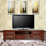 美式电视柜组合实木欧式电视机柜1.8/2.2米客厅地柜水曲柳