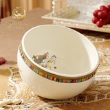 高档欧式陶瓷果碗创意家用卫生间厨房卧室客厅茶几迷你桌面垃圾桶