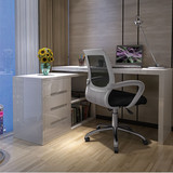 现代简约白色烤漆电脑桌台式桌家用转角写字台书桌办公桌组合