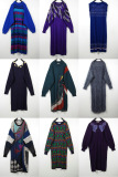 秋冬装孤品复古古着vintage日本原单民族风中长款圆领羊毛连衣裙