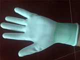 供应13针尼龙涤纶工作手套pu涂掌涂层防滑劳保防静电电子无尘手套