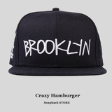 BROOKLYN美式街头STUSSY世界巡游布鲁克林藏青可调节棒球帽平沿帽