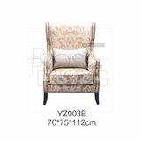 现代美式欧式新古典设计师家具金色花纹布艺黑色半光休闲椅