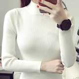 秋冬新款韩版短款修身半高领毛衣打底衫女长袖显瘦加厚套头针织衫
