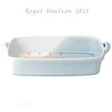 外贸陶瓷ROYAL DOULTON新骨瓷长方形双耳鱼盘汤盘烘焙烤盘子餐具