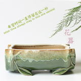 中国风长方形大号创意仿真木头多肉花盆盆栽绿植陶瓷花盆拼盘包邮