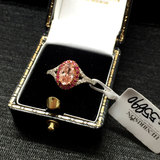 HENRRISON欧美古董珠宝首饰天然阿盖尔粉色钻石红宝石戒指E-R2585