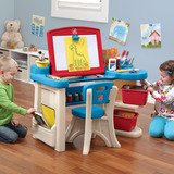 美国STEP2进口儿童桌椅塑料桌椅学习桌写字桌书画桌椅积木桌8431