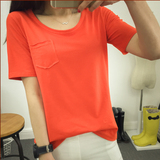 【天天特价】女士短袖t恤衫女装夏季韩版打底学生纯色体恤上衣服