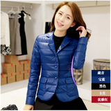 韩国代购2015冬装新款女士yrf外套 韩版小西装轻薄羽绒服女短款潮