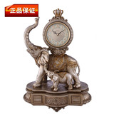大象时钟仿古欧式座钟静音客厅台钟床头钟表复古坐钟装饰创意摆件