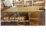 现代中式办公桌榆木书桌组合电脑桌明式北京免漆桌椅组装特价画案