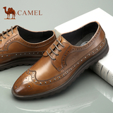 camel骆驼男鞋 春季新款 男士商务休闲皮鞋真皮 英伦布洛克鞋