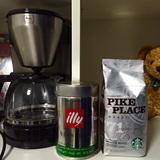illy浓缩咖啡粉250g+星巴克派克市场烘焙咖啡豆250g 打包
