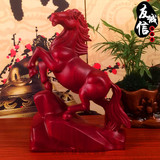 红檀木雕马摆件 实木质动物红马 风水招财装饰摆设工艺品
