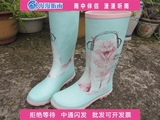 水靴雨鞋女雨靴韩国新款天然橡胶可爱小动物中高帮雨鞋套鞋亲子款