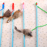 钓鱼竿老鼠逗猫棒 仿兔毛假老鼠钓鱼逗猫棒 猫互动 老鼠逗猫玩具
