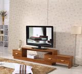 简约现代客厅伸缩电视柜 板式组装小户经济型木质色 卧室伸缩地柜