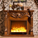 1.3/1.6米欧式壁炉 美式仿真火取暖电壁炉装饰柜 白色实木壁炉架