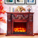 壁炉欧式电视柜1.38米实木壁炉 美式雕花壁炉 装饰取暖壁炉柜