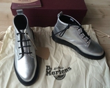 Dr.Martens马丁BlanchPlatform银色真皮八孔短靴350美金英国原产
