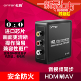 欧腾HDMI转CVBS正品HDMI转RCA HDMI转AV转换器连接线1080大麦盒子