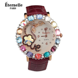 法国Eternelle采用施华洛世奇元素水晶腕表 欧美时尚配饰时装手表