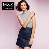 M&S/马莎 女高领修身款无袖针织套头衫 T386557