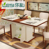 现代简约可伸缩折叠储物饭桌多功能小户型餐台钢化玻璃餐桌椅组合