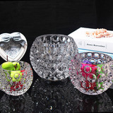 新品透明玻璃圆球形花瓶水晶球厚重水培花盆欧式现代时尚家居摆件