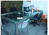 铝合金桌架不锈钢桌腿可定制桌脚办公桌会议老板桌架，玻璃台面