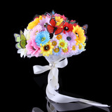韩式新娘手捧花diy多色布艺花朵创意花球花束结婚道具婚庆婚礼