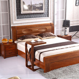 老榆木床全实木床1.8米成人中式双人床气压高箱体储物1.5家具婚床
