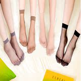 品彩15双装透明超薄款水晶丝袜夏季薄款短袜丝袜女防勾丝袜超薄